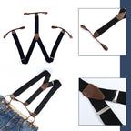 Black and Brown Braces with Button Hole - 25mm