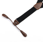 Black and Brown Braces with Button Hole - 25mm