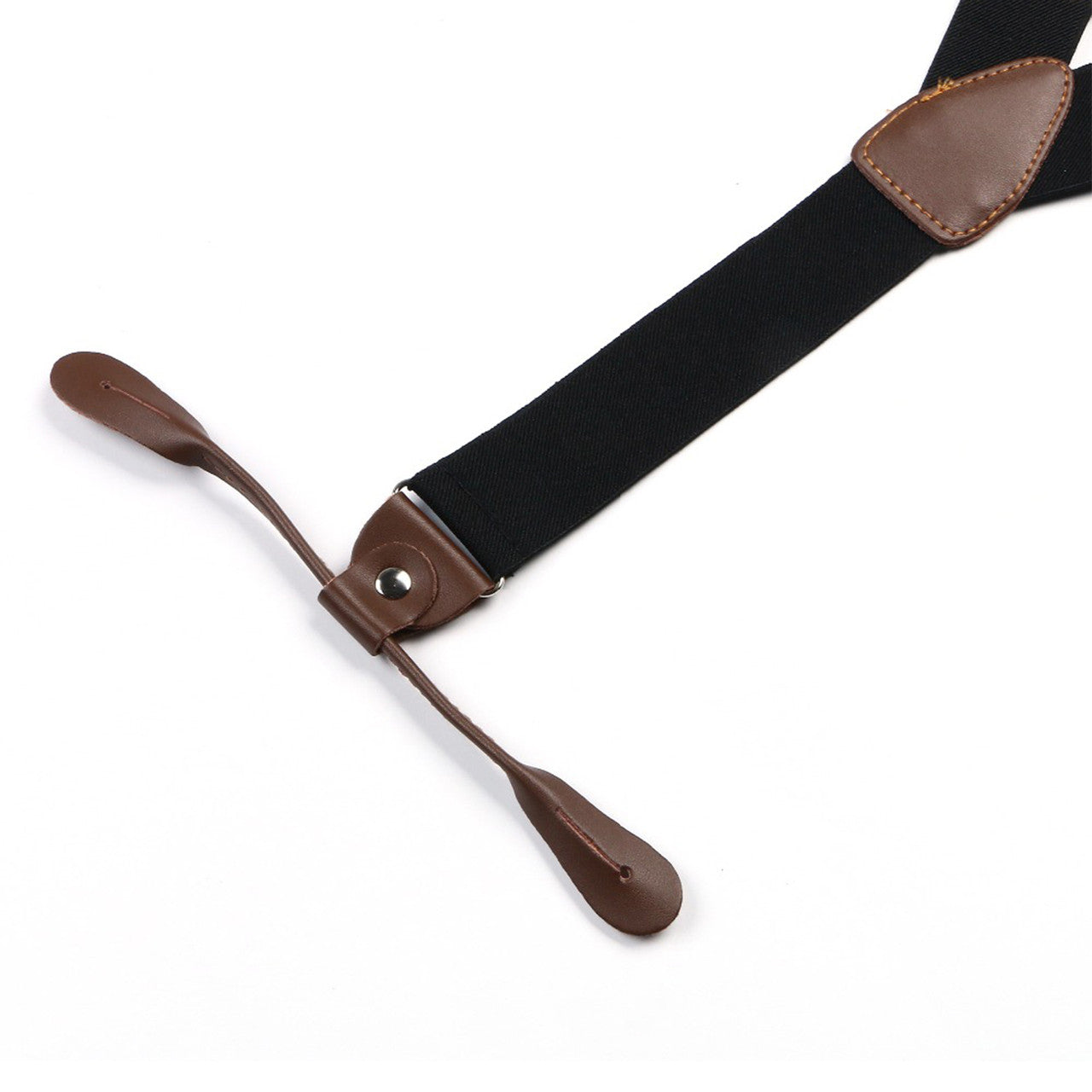 Black and Brown Braces with Button Hole - 25mm