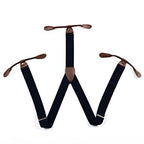 Black and Brown Braces with Button Hole - 25mm