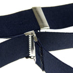 Navy and Brown Braces with Button Hole - 25mm