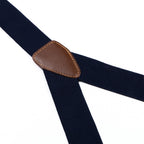Navy and Brown Braces with Button Hole - 25mm