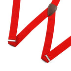 Red and Brown Braces with Button Hole - 25mm