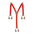 Red and Brown Braces with Button Hole - 25mm