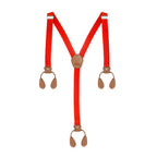 Red and Brown Braces with Button Hole - 25mm