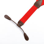 Red and Brown Braces with Button Hole - 25mm