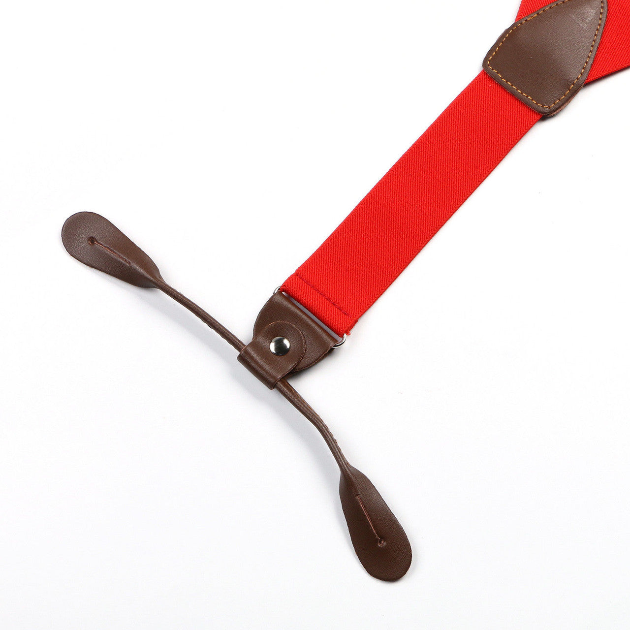 Red and Brown Braces with Button Hole - 25mm