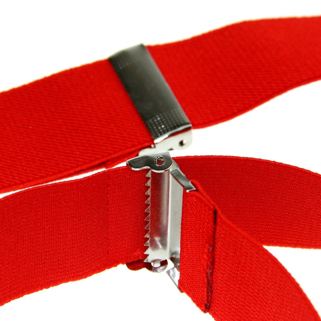 Red and Brown Braces with Button Hole - 25mm