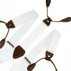 White and Brown Braces with Button Hole - 25mm
