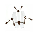 White and Brown Braces with Button Hole - 25mm