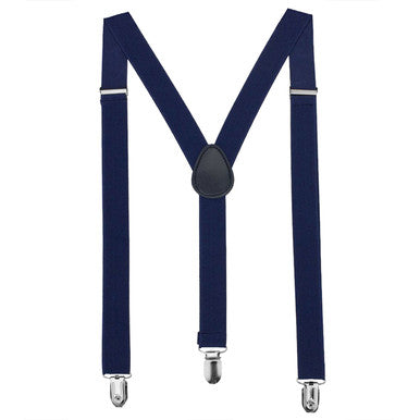 Navy Braces with Clip On - 25mm