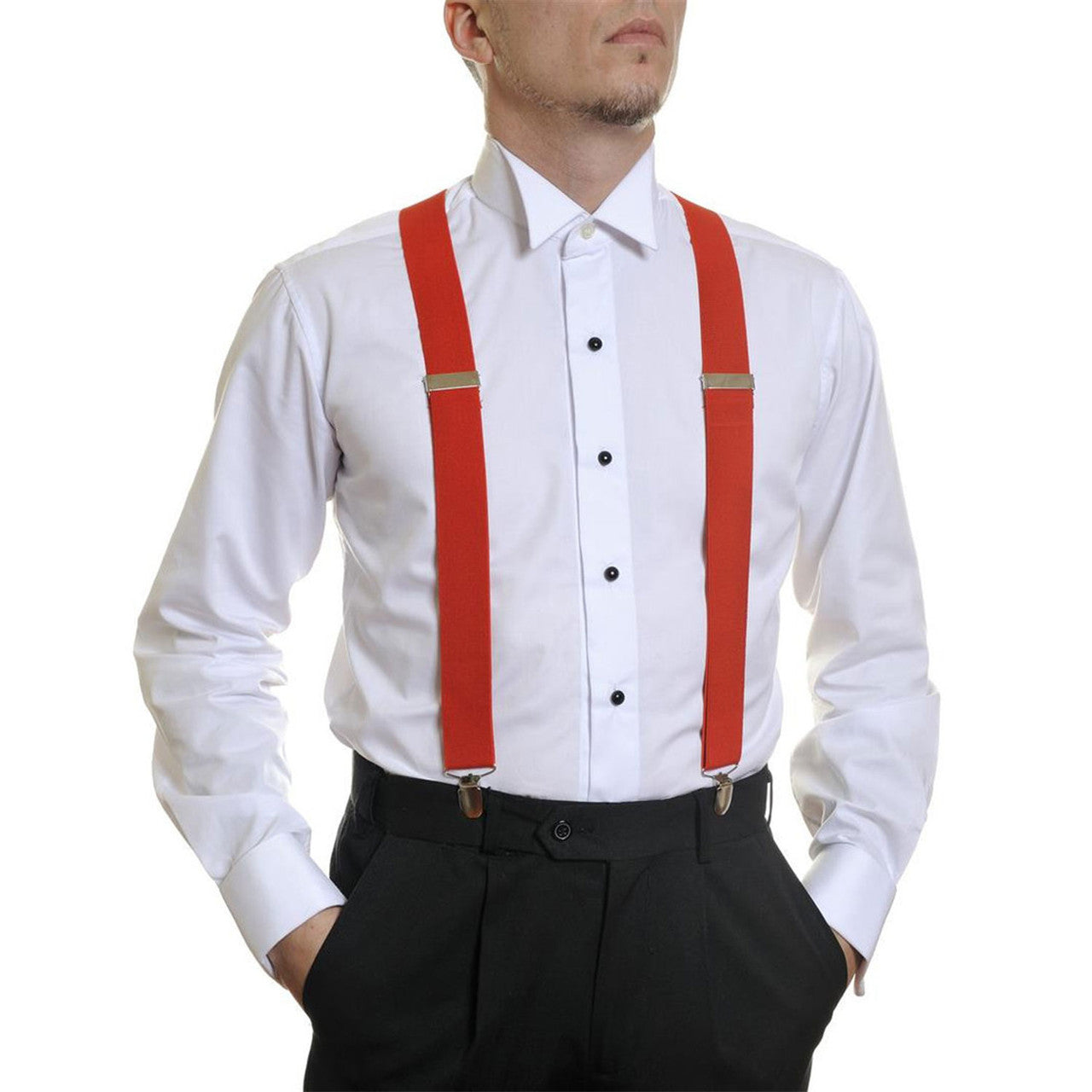 Red Braces with Clip On - 25mm