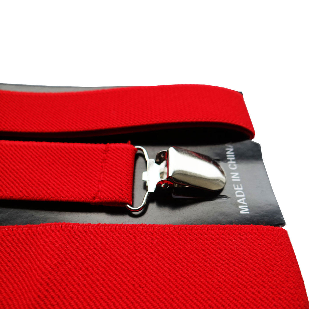 Red Braces with Clip On - 25mm