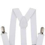 White Braces with Clip On - 25mm