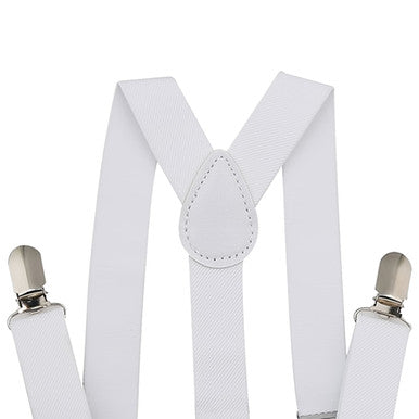 White Braces with Clip On - 25mm