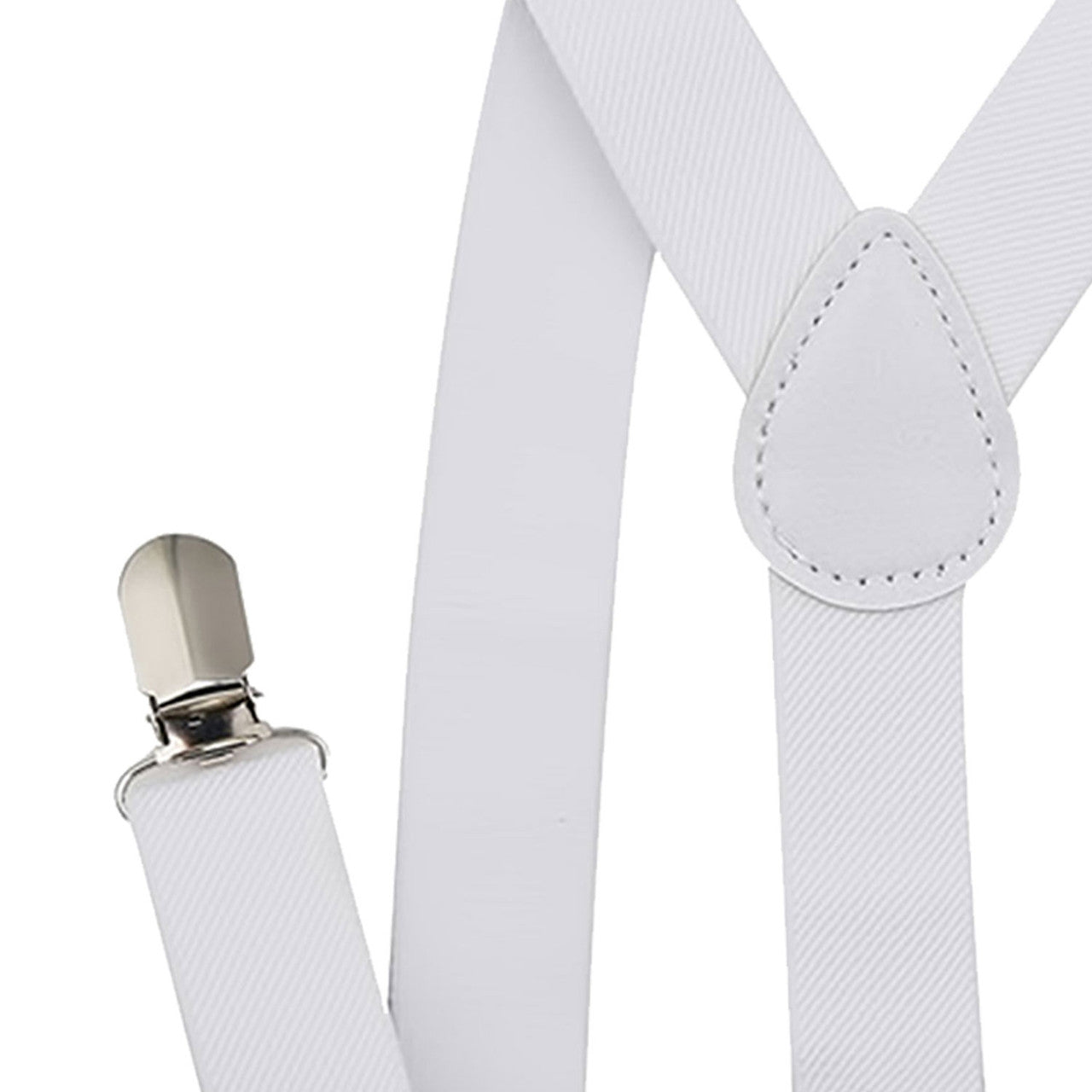 White Braces with Clip On - 25mm