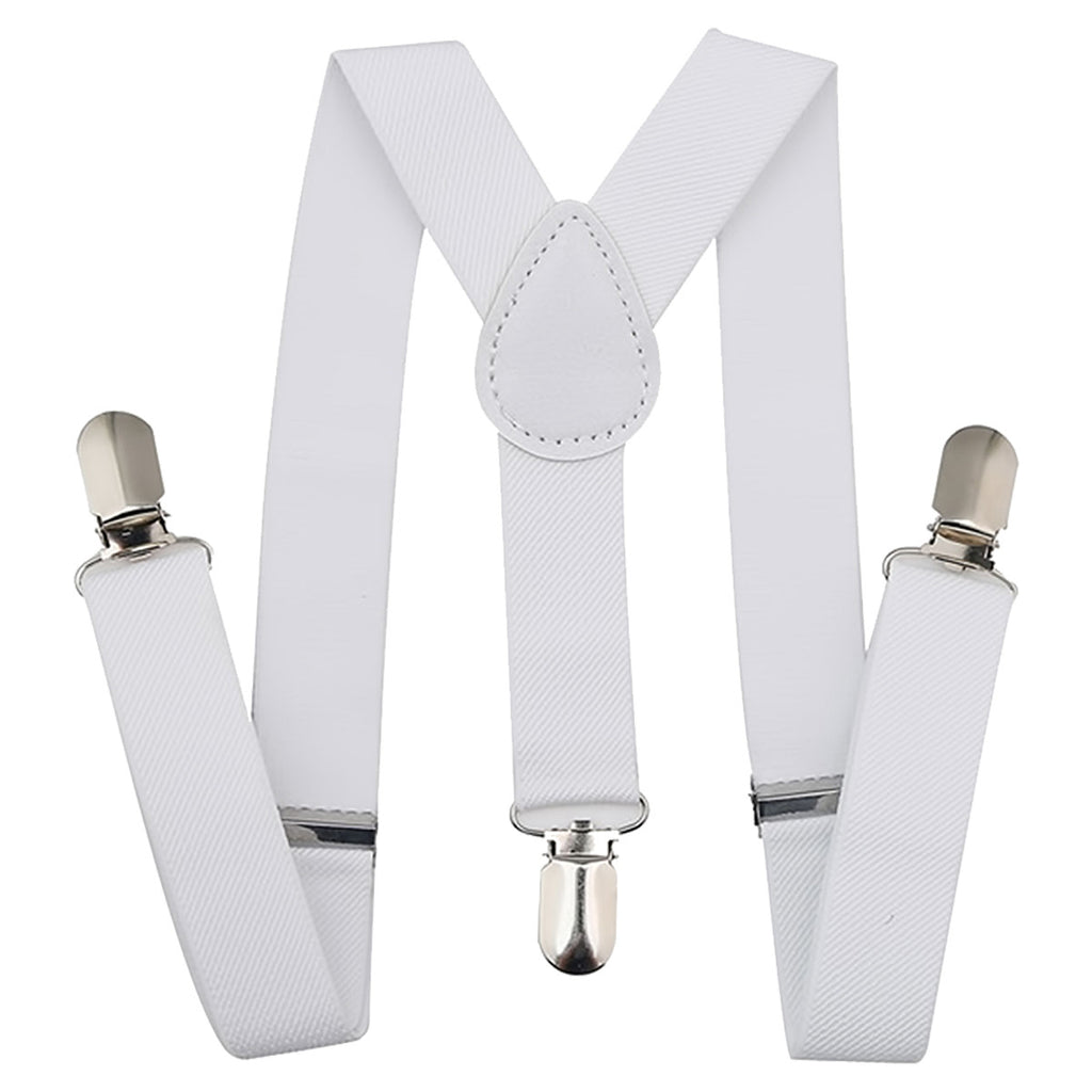 White Braces with Clip On - 25mm