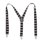 White Moustache Braces with Clip On - 25mm