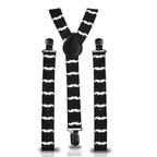 White Moustache Braces with Clip On - 25mm