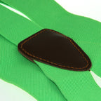 Green with Brown Braces with Button Hole - 25mm