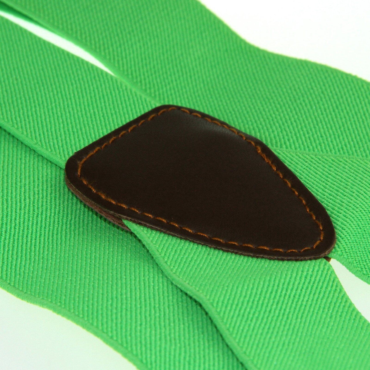 Green with Brown Braces with Button Hole - 25mm