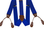 Royal Blue with Brown Braces with Button Hole - 25mm