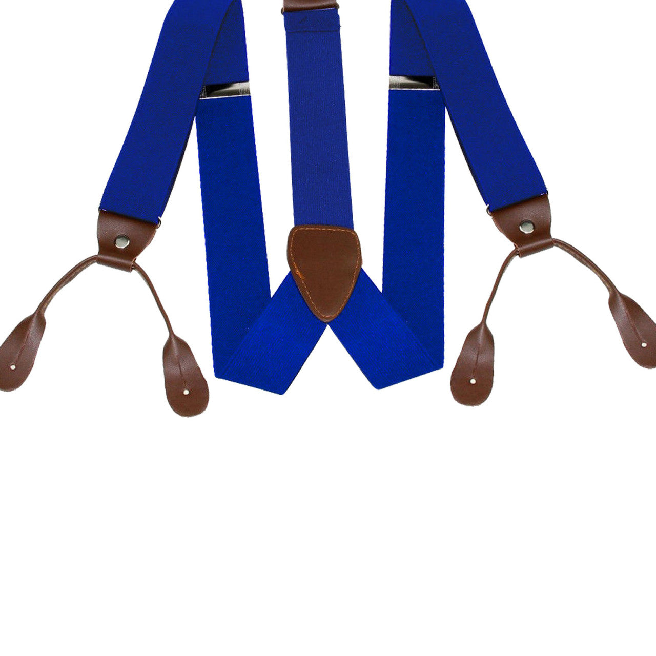 Royal Blue with Brown Braces with Button Hole - 25mm