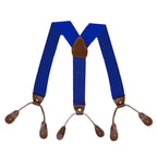 Royal Blue with Brown Braces with Button Hole - 25mm