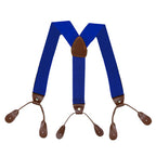 Royal Blue with Brown Braces with Button Hole - 25mm