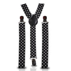 Black and White Dot Braces with Clip On - 25mm