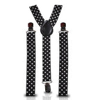 Black and White Dot Braces with Clip On - 25mm