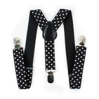 Black and White Dot Braces with Clip On - 25mm