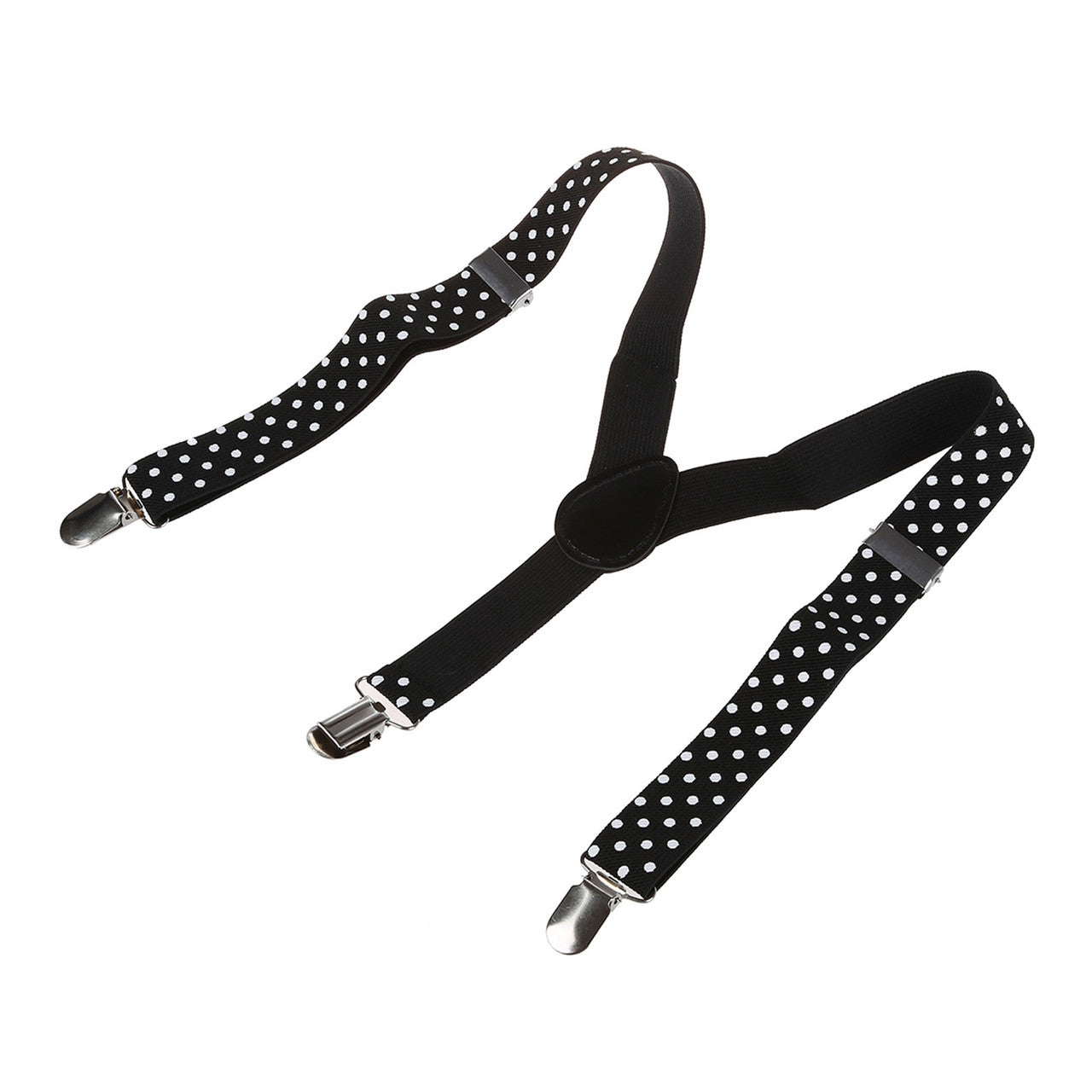 Black and White Dot Braces with Clip On - 25mm