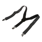 Black and White Dot Braces with Clip On - 25mm