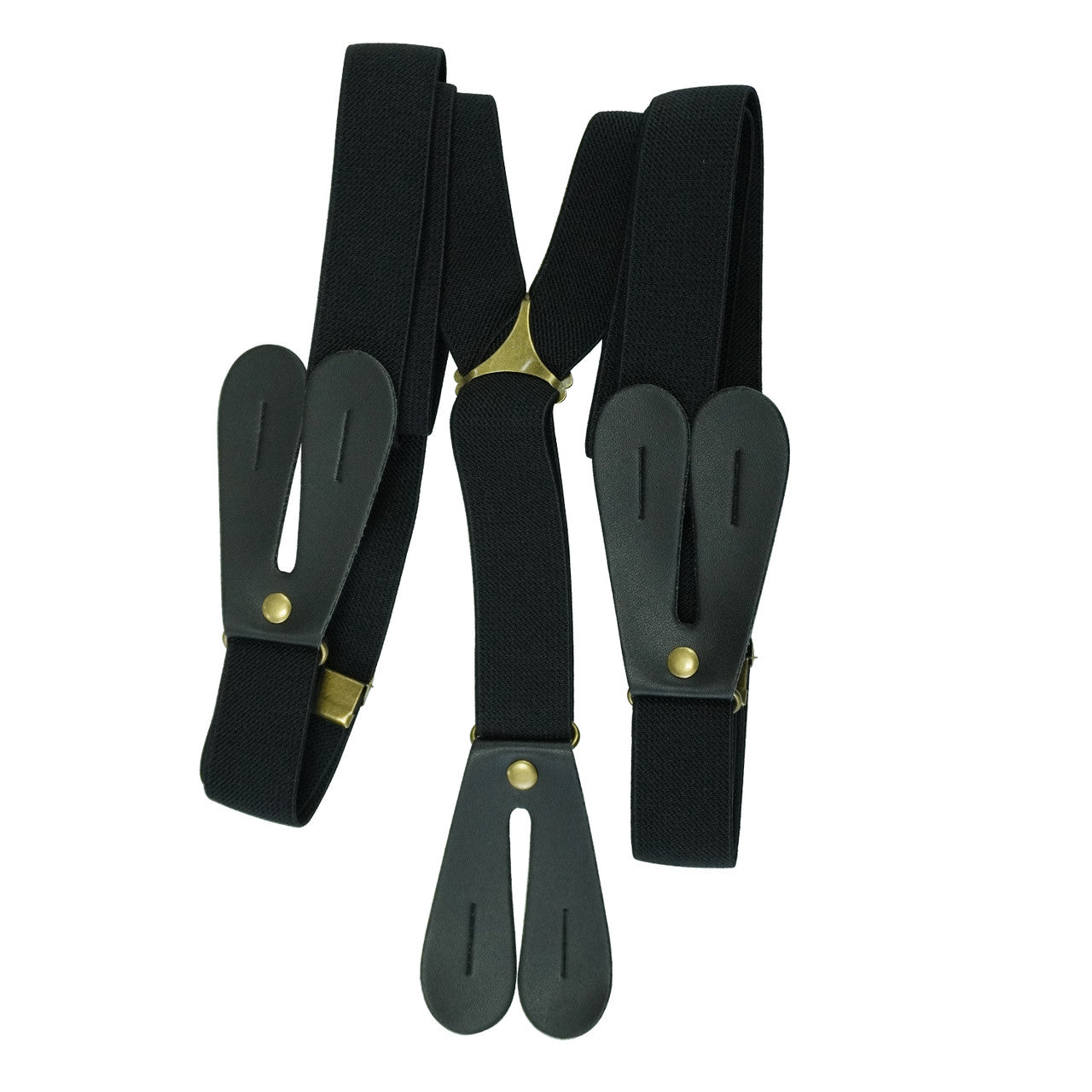 Black Braces with Button Hole - 25mm