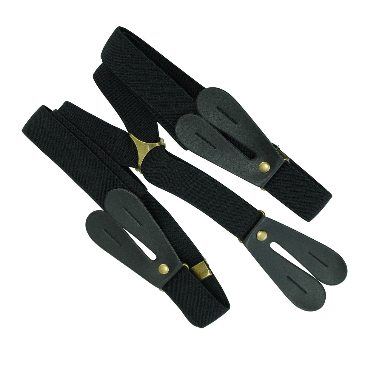 Black Braces with Button Hole - 25mm