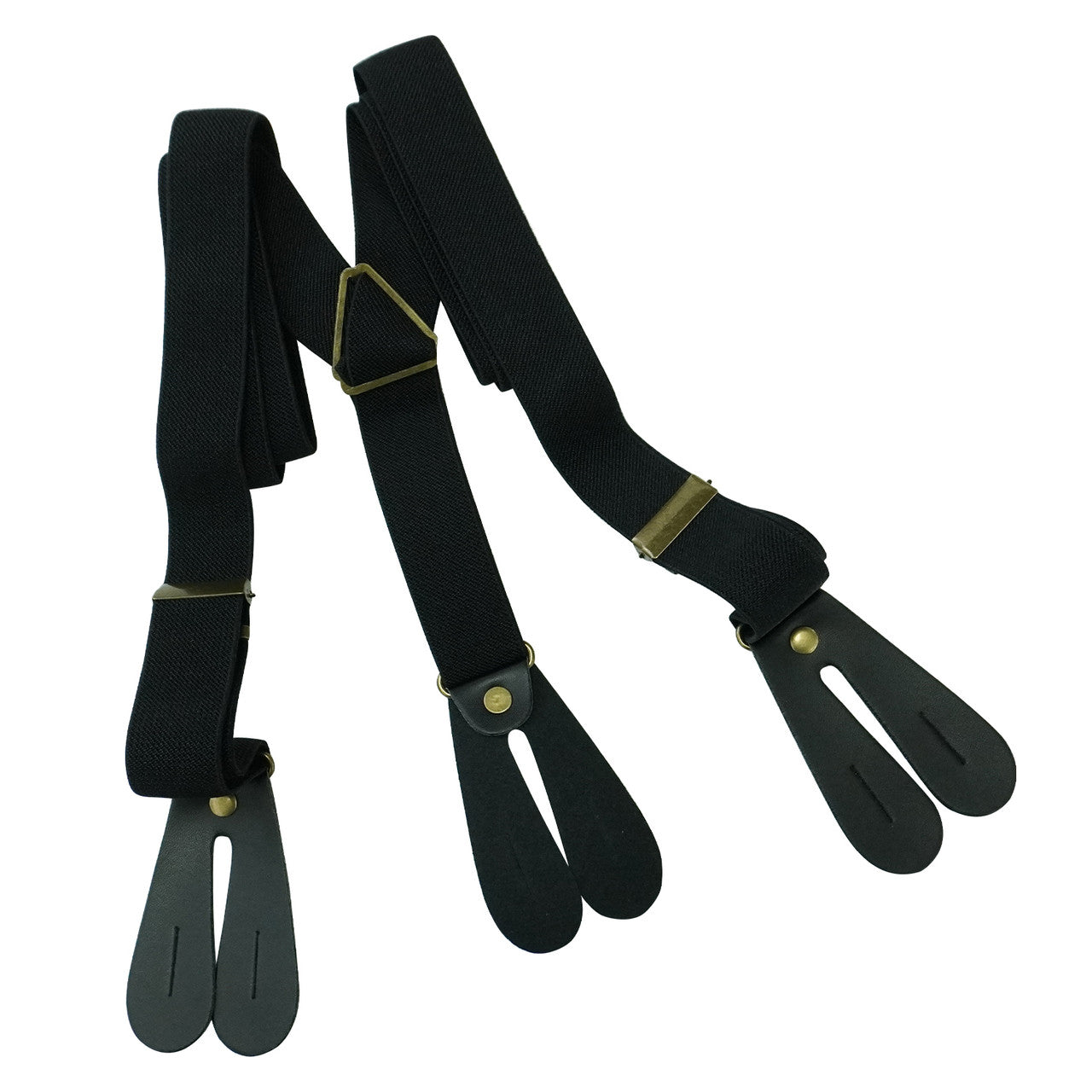 Black Braces with Button Hole - 25mm