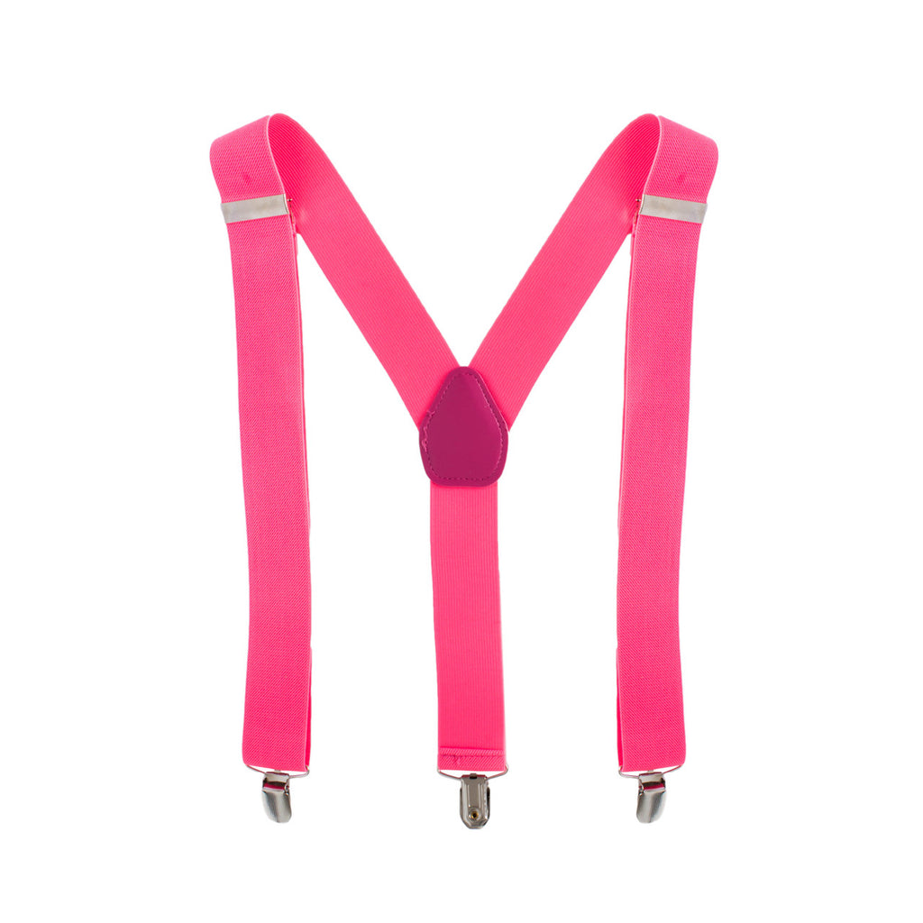 Neon Pink Braces with Clip On - 35mm