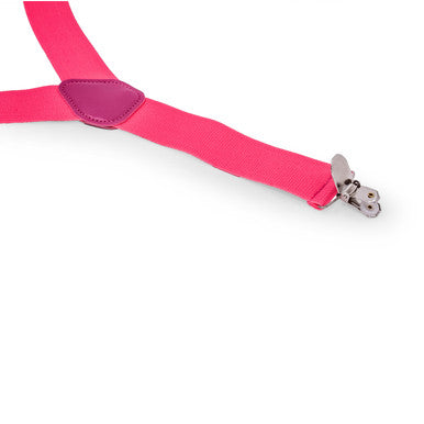 Neon Pink Braces with Clip On - 35mm