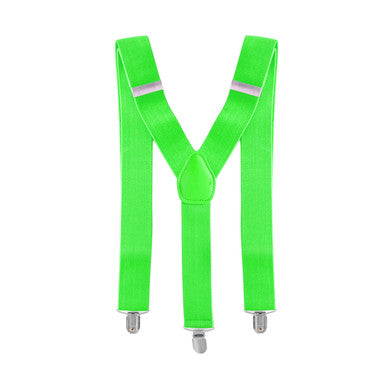 Neon Green Braces with Clip On - 35mm