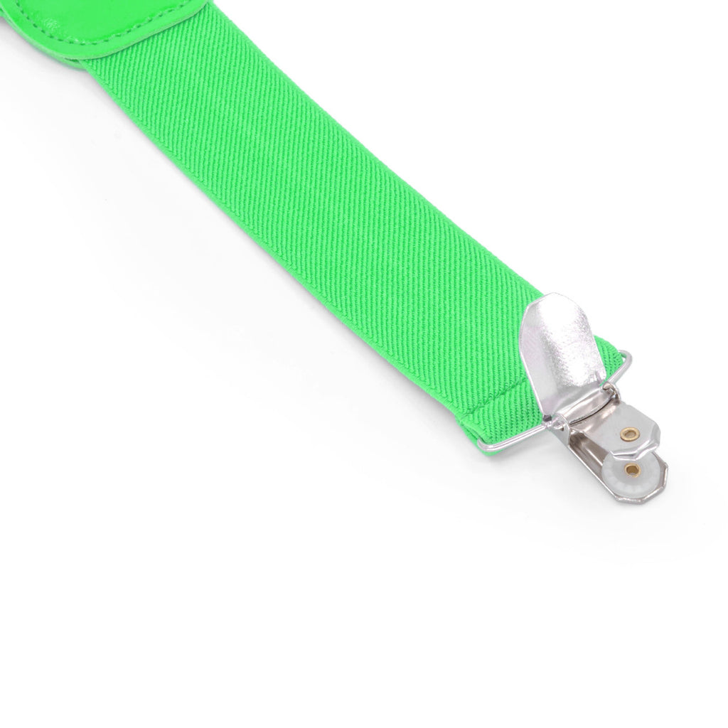 Neon Green Braces with Clip On - 35mm