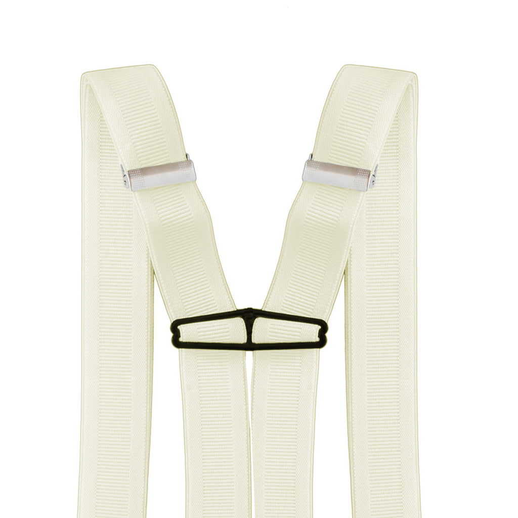 X-Shaped Ivory Braces with Clip On - 35mm