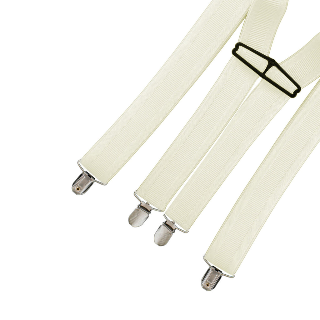 X-Shaped Ivory Braces with Clip On - 35mm