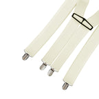 X-Shaped Ivory Braces with Clip On - 35mm