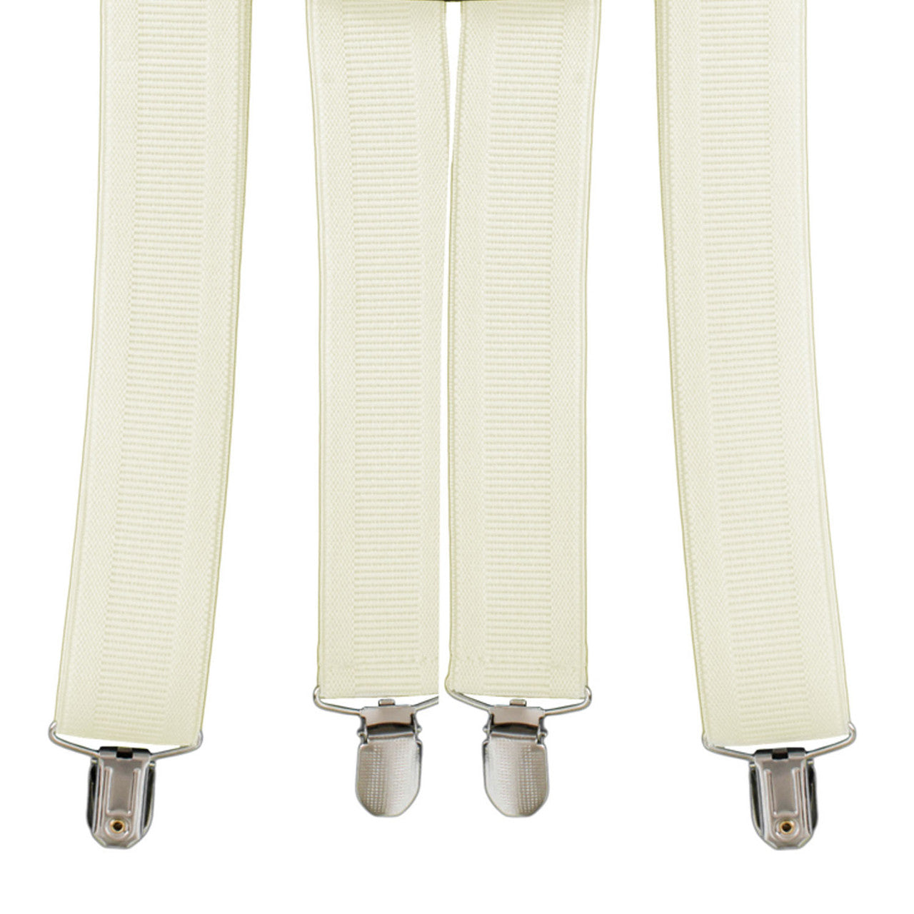 X-Shaped Ivory Braces with Clip On - 35mm
