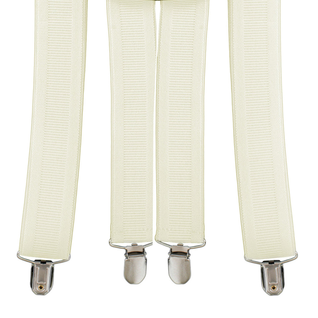 X-Shaped Ivory Braces with Clip On - 35mm