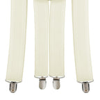 X-Shaped Ivory Braces with Clip On - 35mm