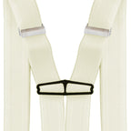 X-Shaped Ivory Braces with Clip On - 35mm