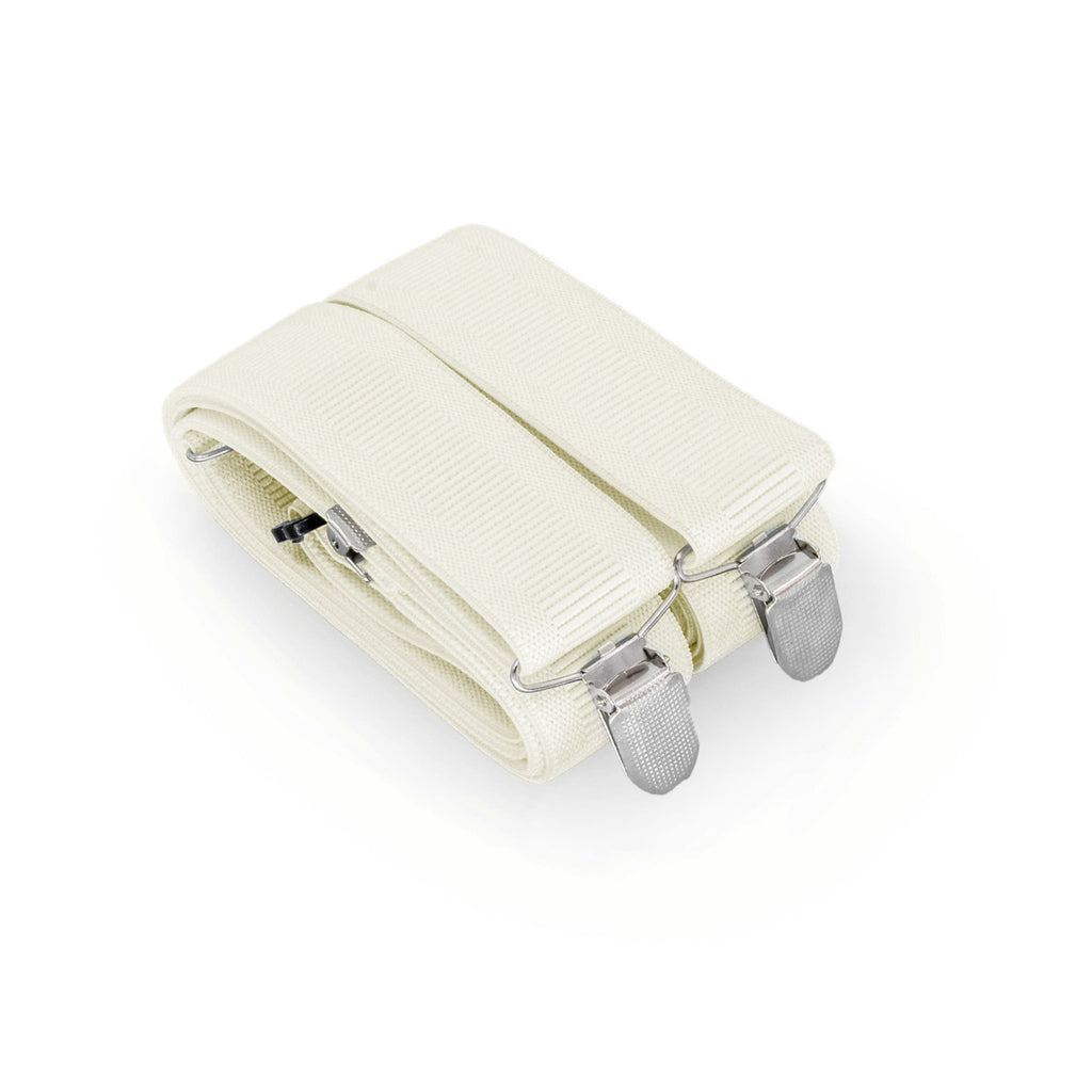 X-Shaped Ivory Braces with Clip On - 35mm