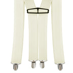 X-Shaped Ivory Braces with Clip On - 35mm